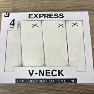 Express 4 Pack Luxe V-Neck Premium Cotton Shirts Undershirts Men’s Medium NIB